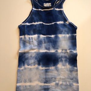 Athleta Renew racerback tank blue tie dye